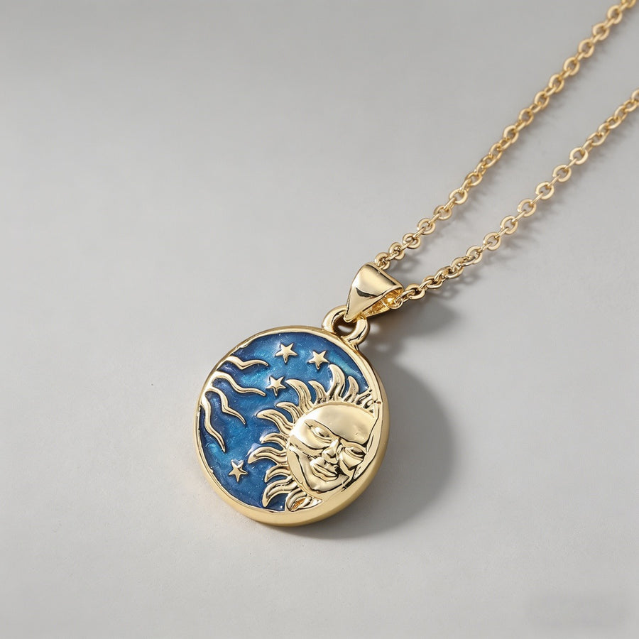 Celestial Sun Moon Star Enamel - Shopdayla Wholesale - #1410