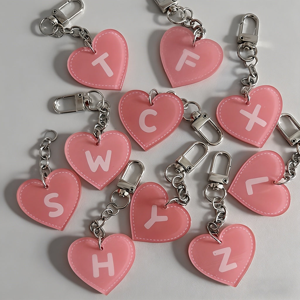 Pink Heart Acrylic Letter Keyc - Shopdayla Wholesale - #7058
