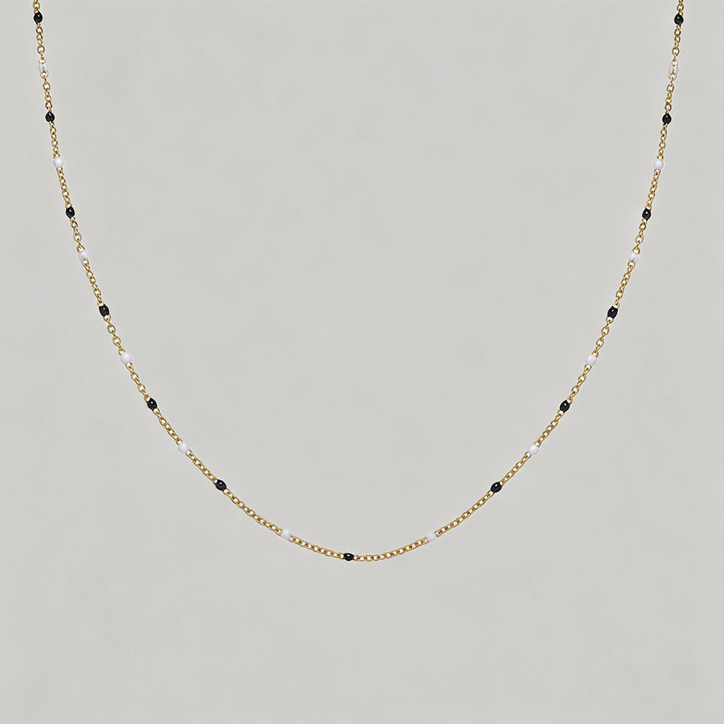 Beaded Gold Chain Choker Necklace