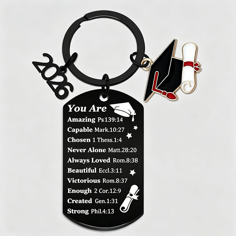 2026 Graduation Stainless Steel Laser Engraved Keychain