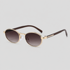 Gold Frame/Double Brown Lens / One Size