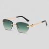 Gold Frame/Gradient Green Lens / One Size