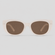 Opaque White Frame/Brown Lens / One Size