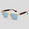 Brown Frame/Tortoiseshell Temple/Blue Lens / One Size