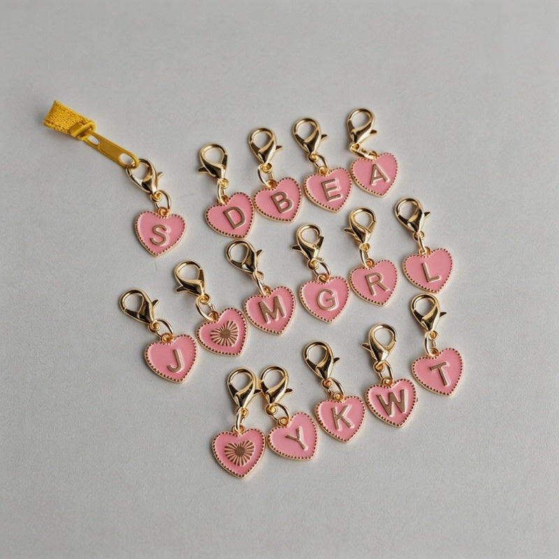26 Letters Enamel Heart Initia - Shopdayla Wholesale - #2082