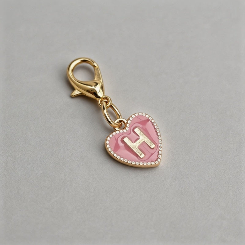 26 Letters Enamel Heart Initia - Shopdayla Wholesale - #7618