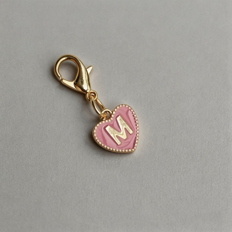 26 Letters Enamel Heart Initia - Shopdayla Wholesale - #1458