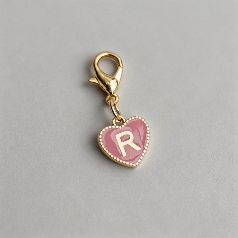26 Letters Enamel Heart Initia - Shopdayla Wholesale - #5298