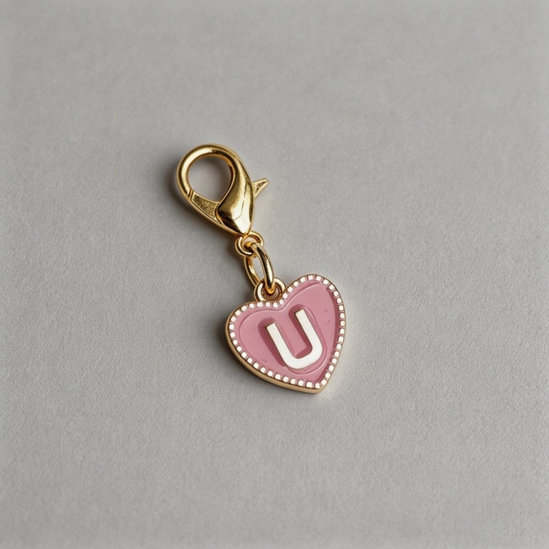 26 Letters Enamel Heart Initia - Shopdayla Wholesale - #3602