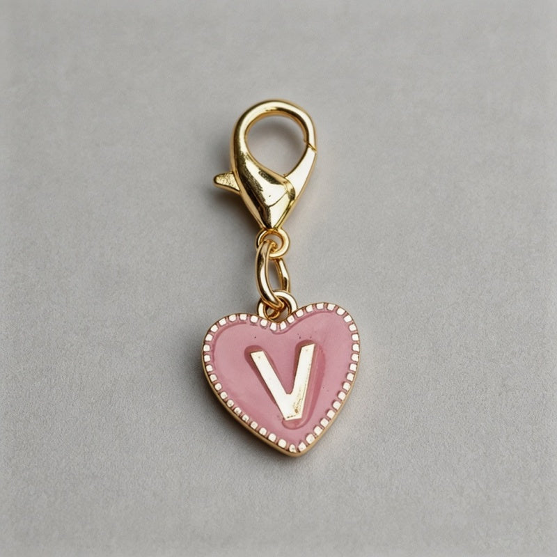 26 Letters Enamel Heart Initia - Shopdayla Wholesale - #6370