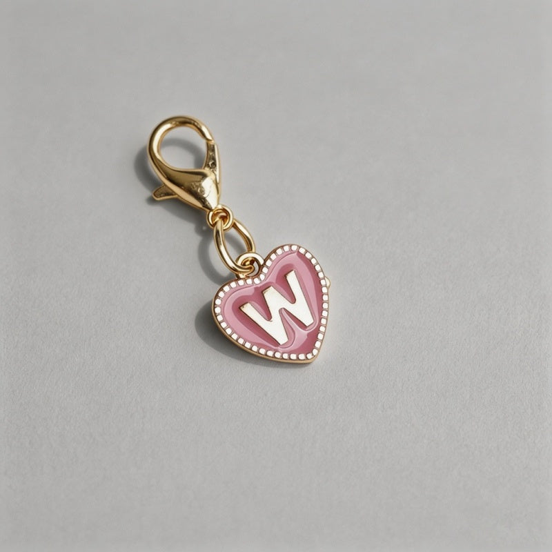 26 Letters Enamel Heart Initia - Shopdayla Wholesale - #9138