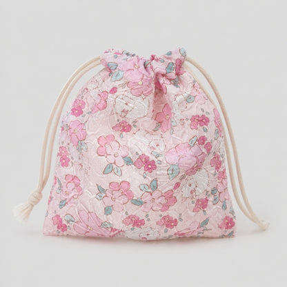Floral Lace Drawstring Pouch