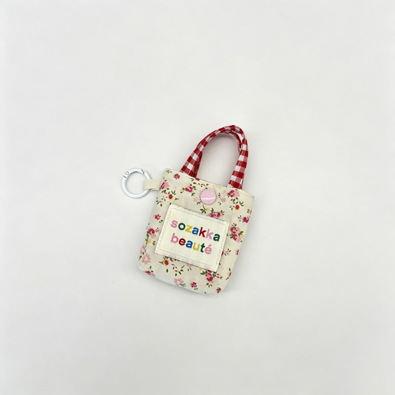 Floral Fabric Snap Storage Pouch