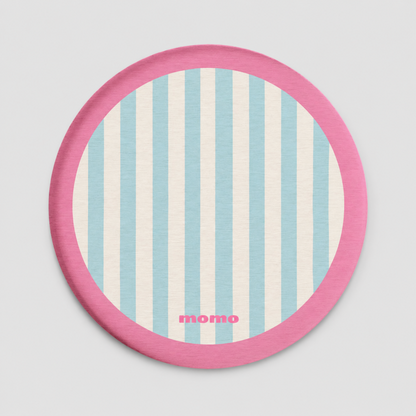 Round Grid Print Acrylic Drink Coaster