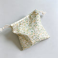 Floral Drawstring Cotton Pouch