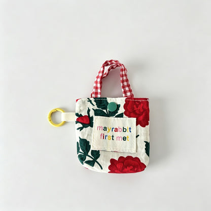 Floral Mini Tote Key Pouch