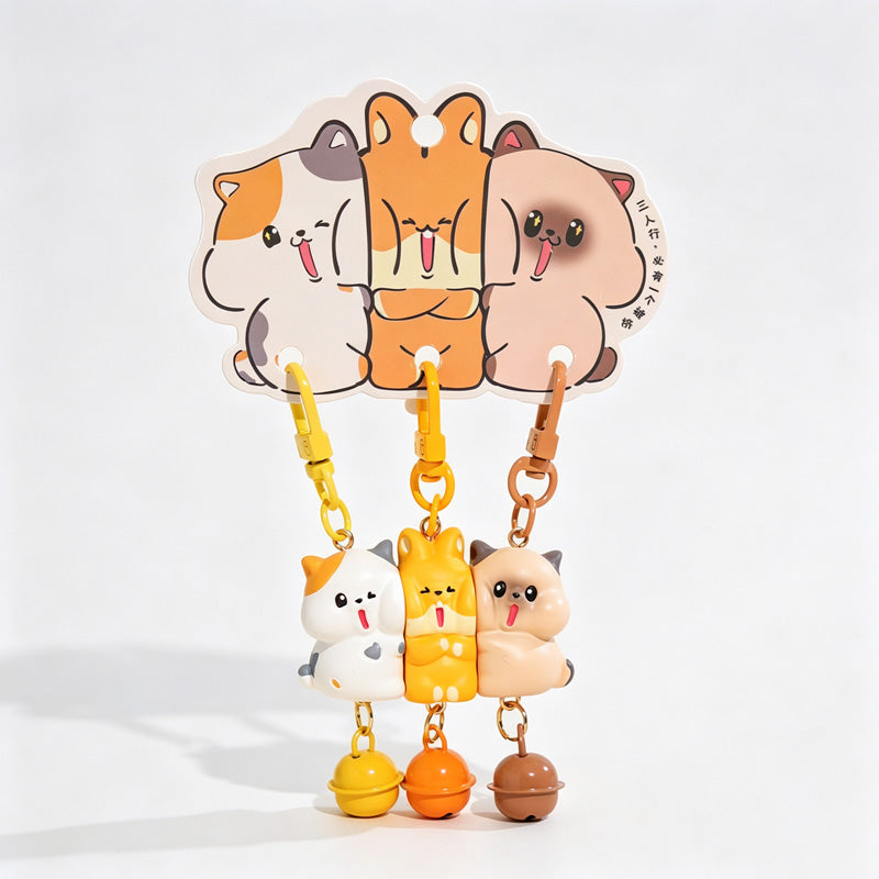 Magnetic 3‑Piece Resin Animal Keychain Set