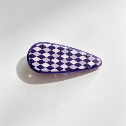 Argyle Print Fan Shape Hair Claw