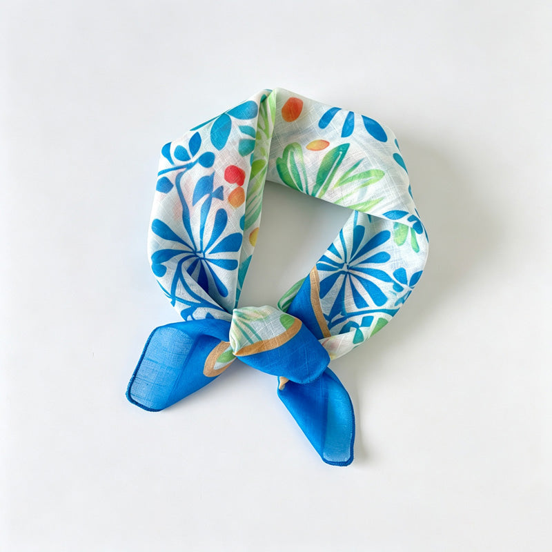 Square Print Floral Neck Head Bandana