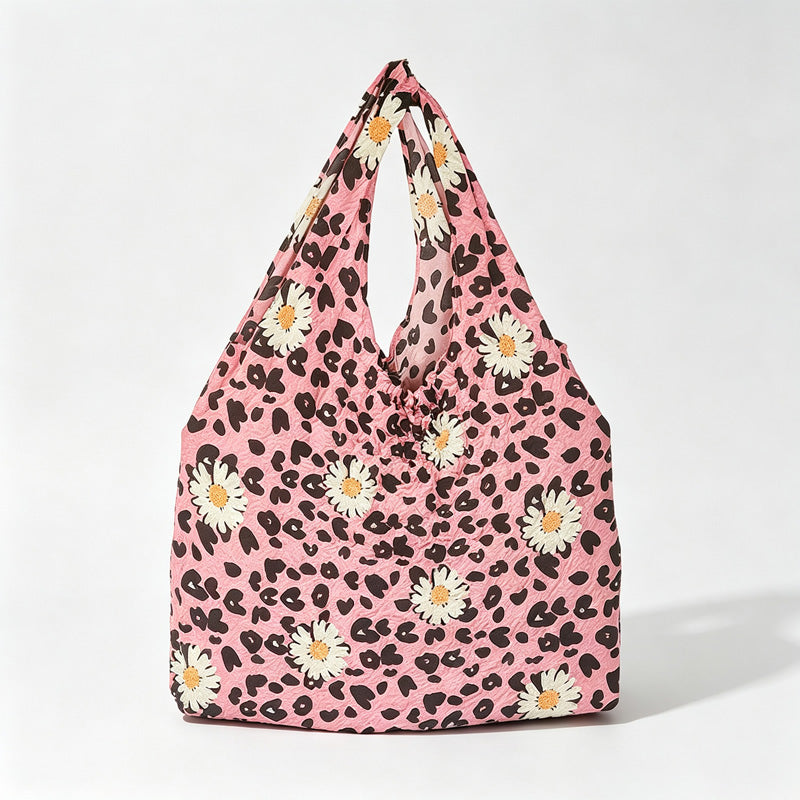 Textured Pleated Storage Tote Bag