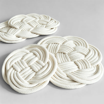 Braided White Coaster