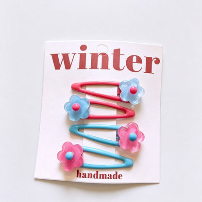 Resin Flower Mini BB Hair Clips
