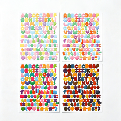 Colorful Alphabet Sticker Sheet Set