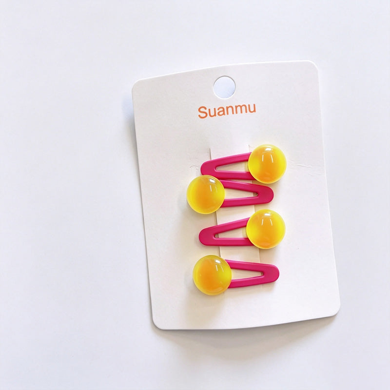 Bright Candy Bead BB Snap Hair Clips
