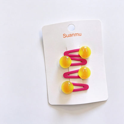 Bright Candy Bead BB Snap Hair Clips