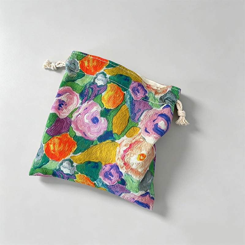 Floral Drawstring Pouch