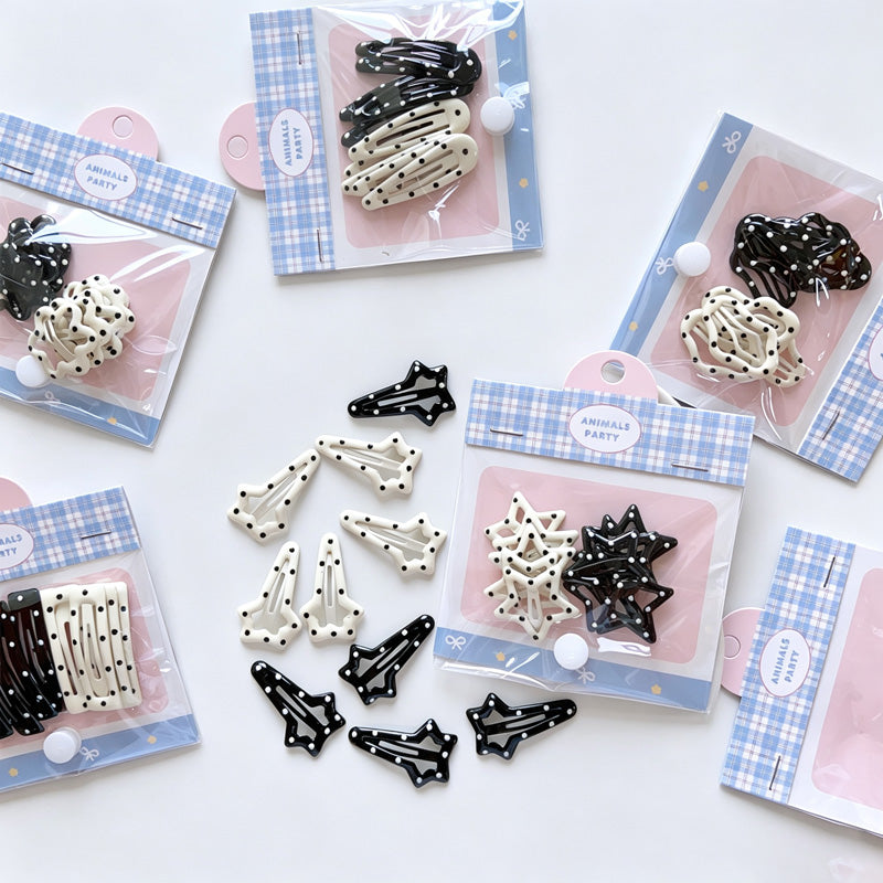 Polka Dot Wave Edge Hair Clips