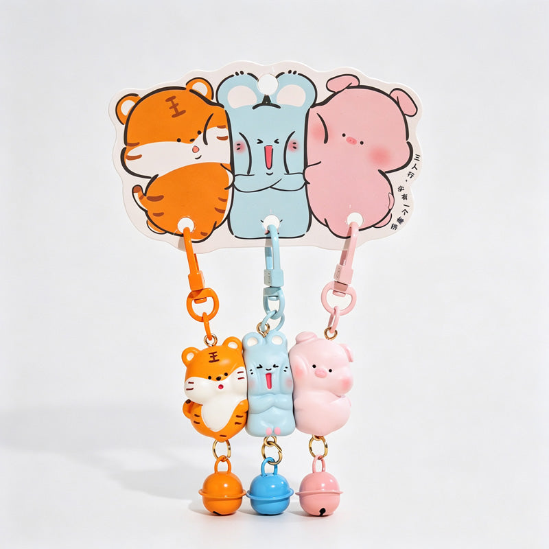 Magnetic 3‑Piece Animal Resin Keychain Set