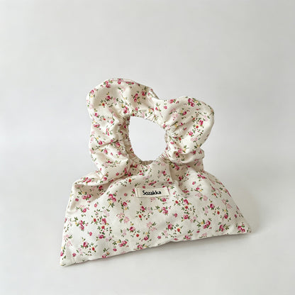 Floral Print Small Open Top Handbag