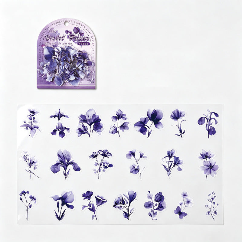 PET Vintage Floral Stickers
