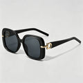 Metal Circle Decor Oversized Square Sunglasses
