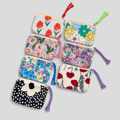 Floral Print Zipper Storage Pouches