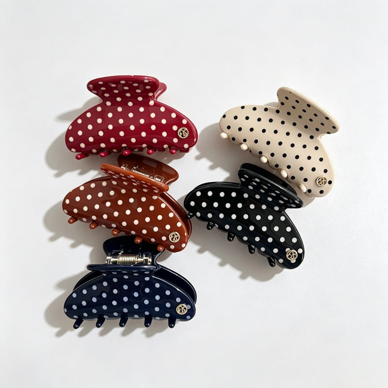 Polka Dots Fan Shaped Hair Claw