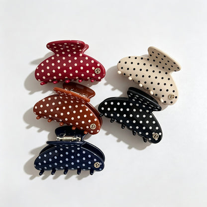 Polka Dots Fan Shaped Hair Claw