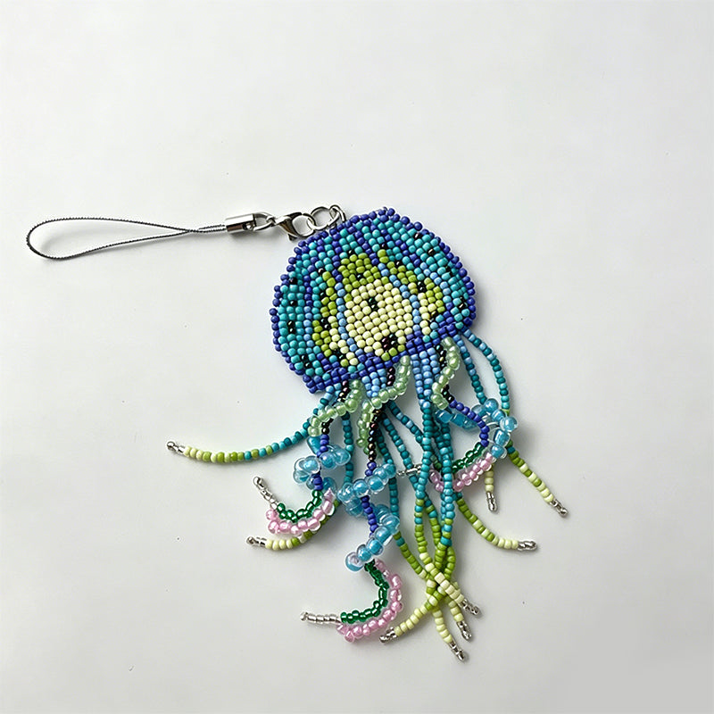 Handmade Beaded Jellyfish Keychain