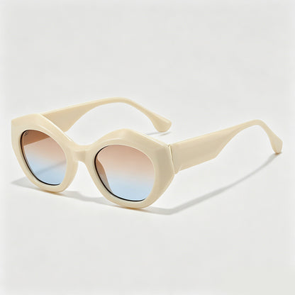 Irregular Polygon Tortoiseshell Frame Trendy Cat Eye Sunglasses