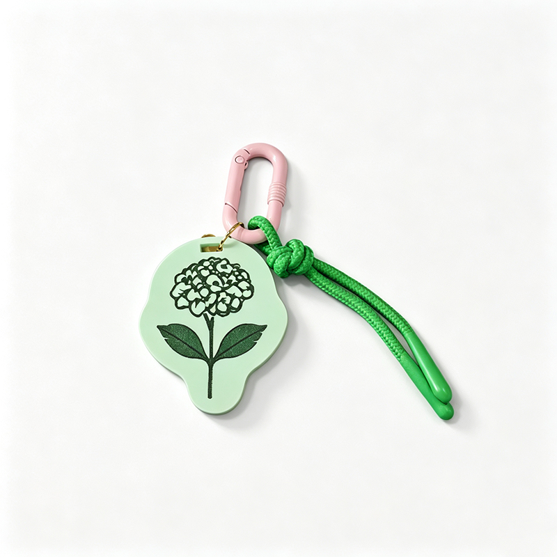 Rope Clip Floral Charm Keychain