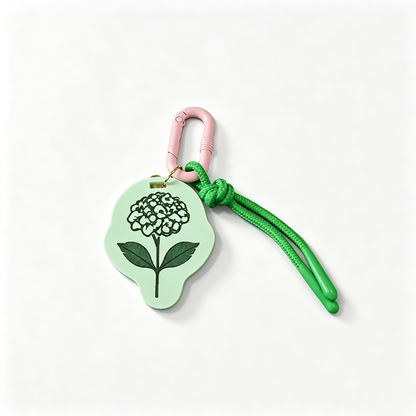 Rope Clip Floral Charm Keychain