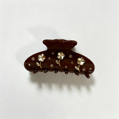 Flower Rhinestone Large Hair Claw