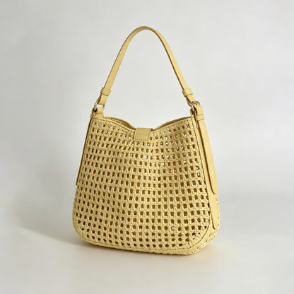 Woven Cutout Shoulder Bag