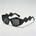 Wavy Temple Irregular Rectangle Sunglasses