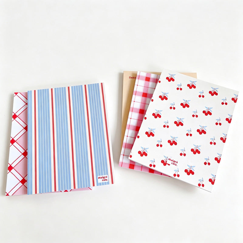 Geometric & Cherry Print Non-Sticky Notes
