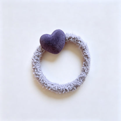 Heart Plush Decor Elastic Hair Tie
