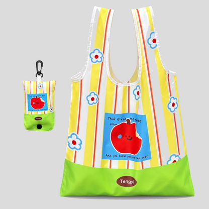 Foldable Apple Shopping Tote Bag