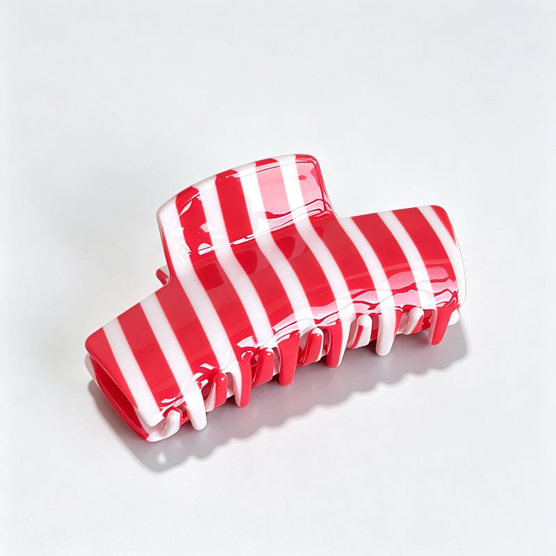 Striped Acetate Hair Claw Clip