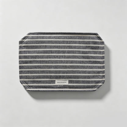Striped Linen Blend Fabric Placemat & Coaster